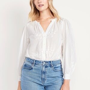 Embroidered White Women's Blouse